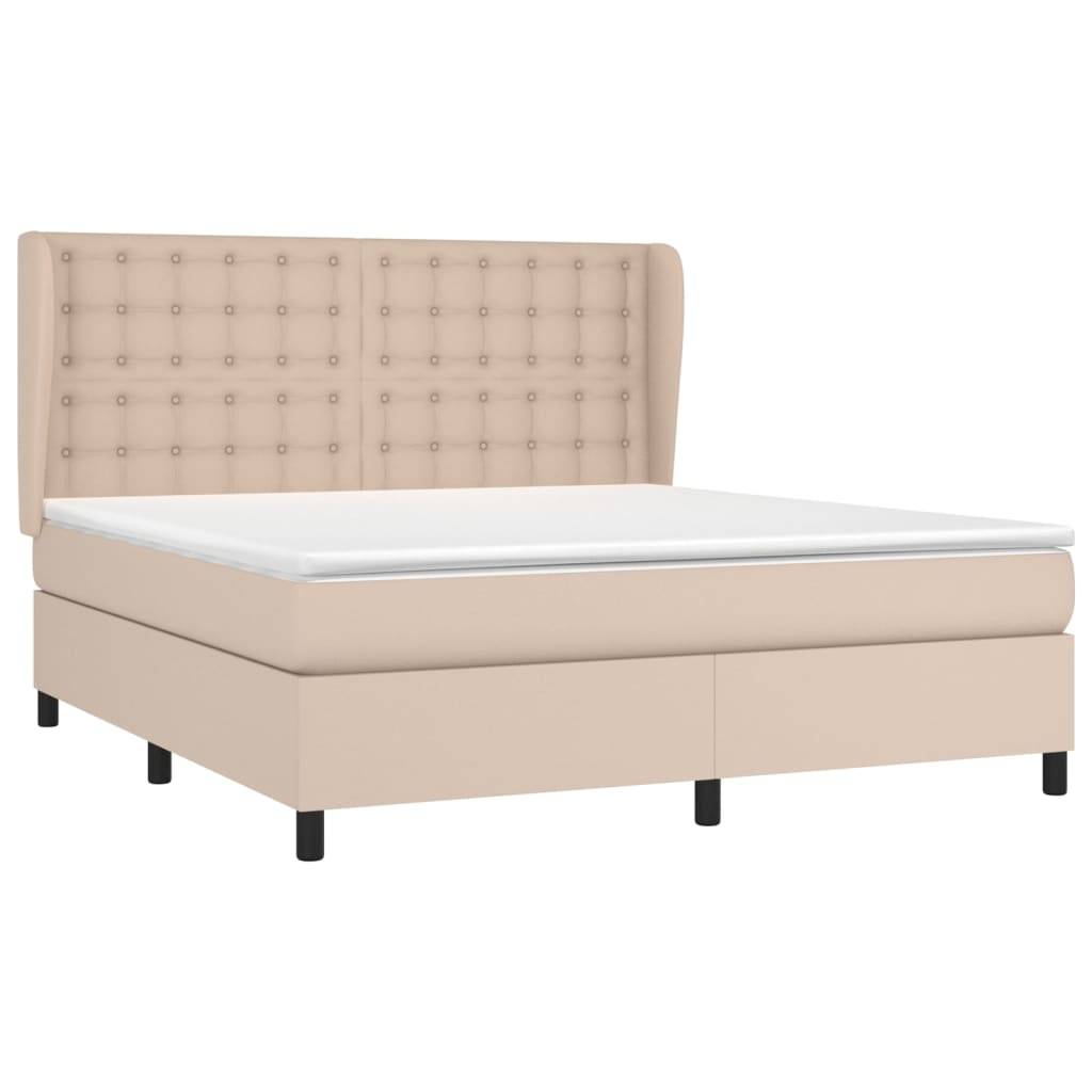 vidaXL Boxspringbett Matratze Cappuccino-Braun 180x200 cm Kunstleder