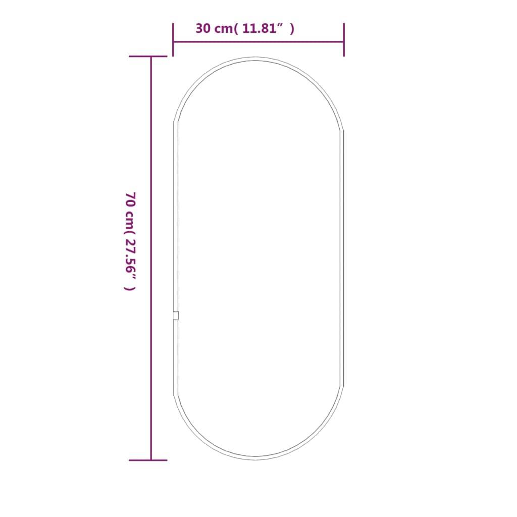 vidaXL Wandspiegel Silbern 70x30 cm Oval