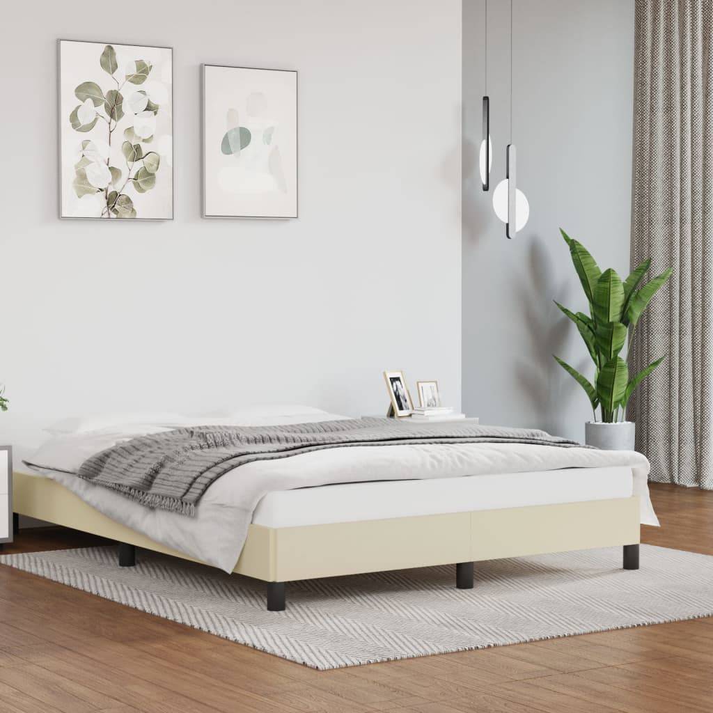 vidaXL Bettgestell Creme 140x200 cm Kunstleder