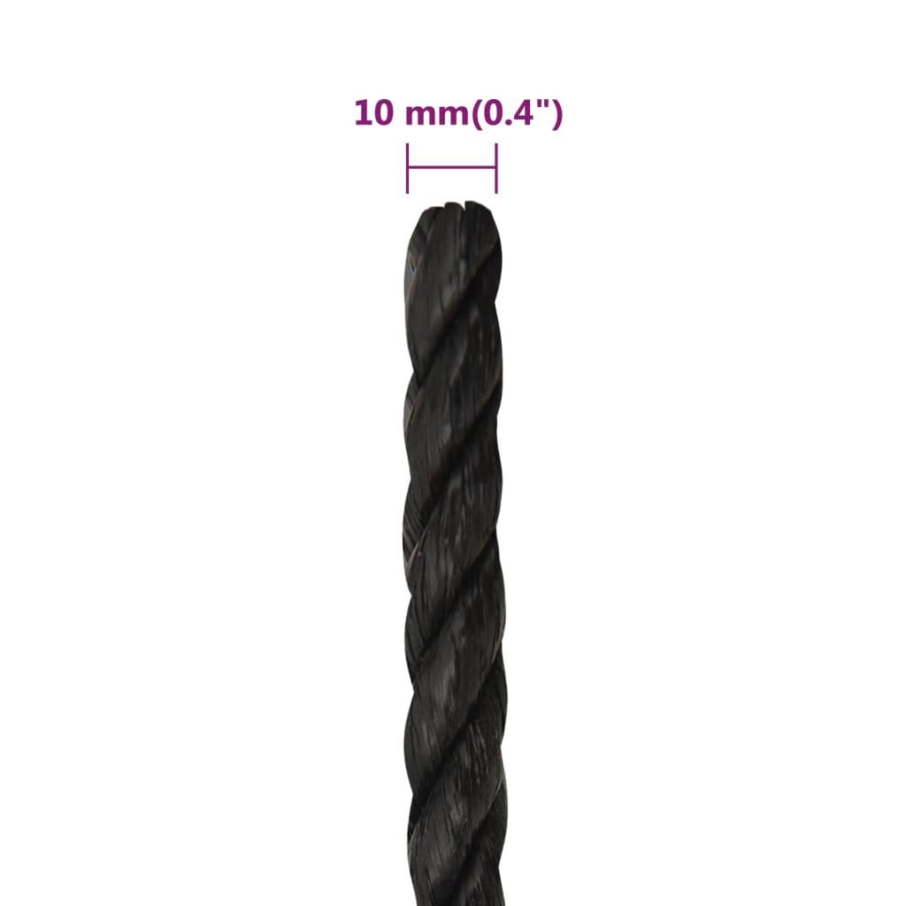 vidaXL Arbeitsseil Schwarz 10 mm 50 m Polypropylen
