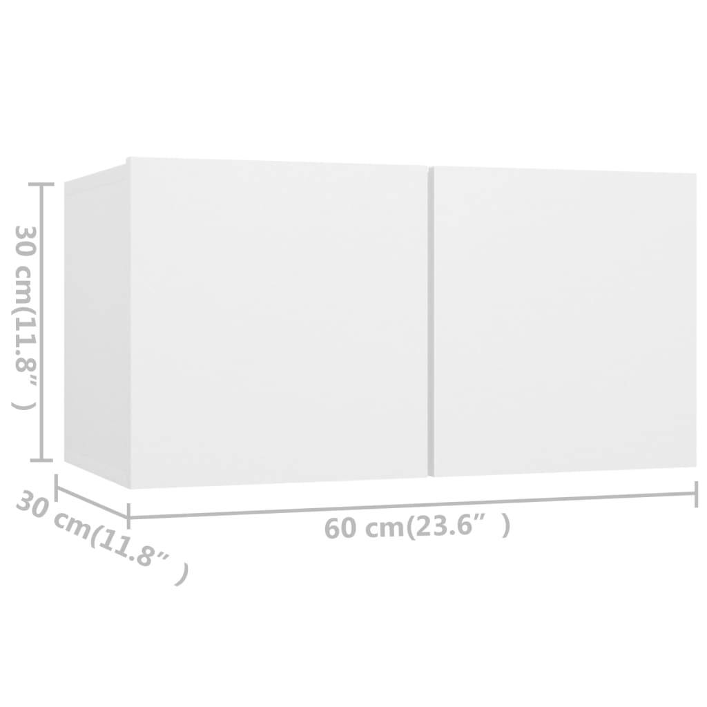 vidaXL 7-tlg. TV-Schrank-Set Weiß Holzwerkstoff