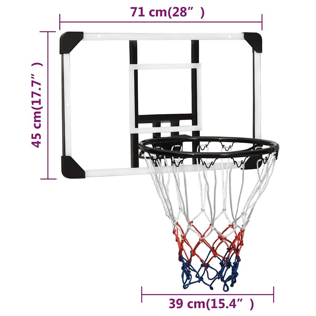 vidaXL Basketballkorb Transparent 71x45x2,5 cm Polycarbonat