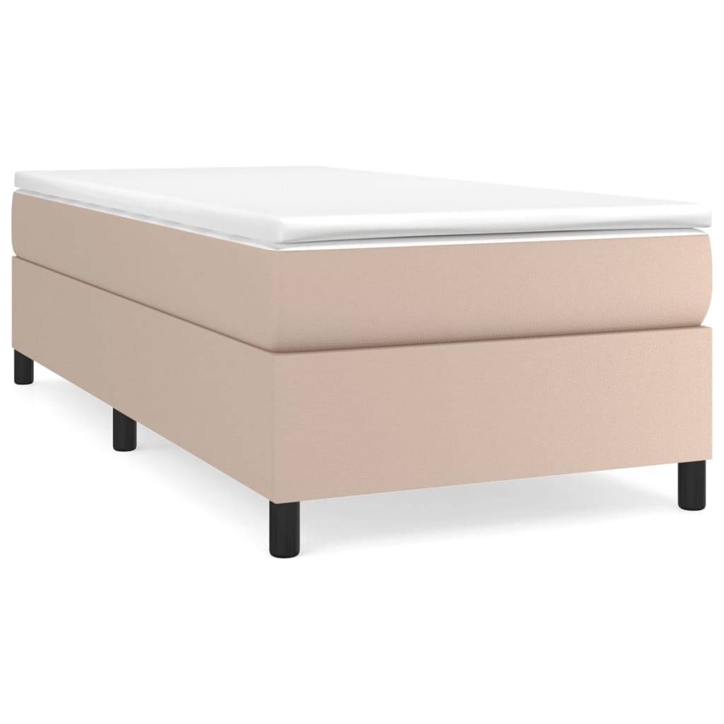 vidaXL Bettgestell Cappuccino-Braun 90x200 cm Kunstleder