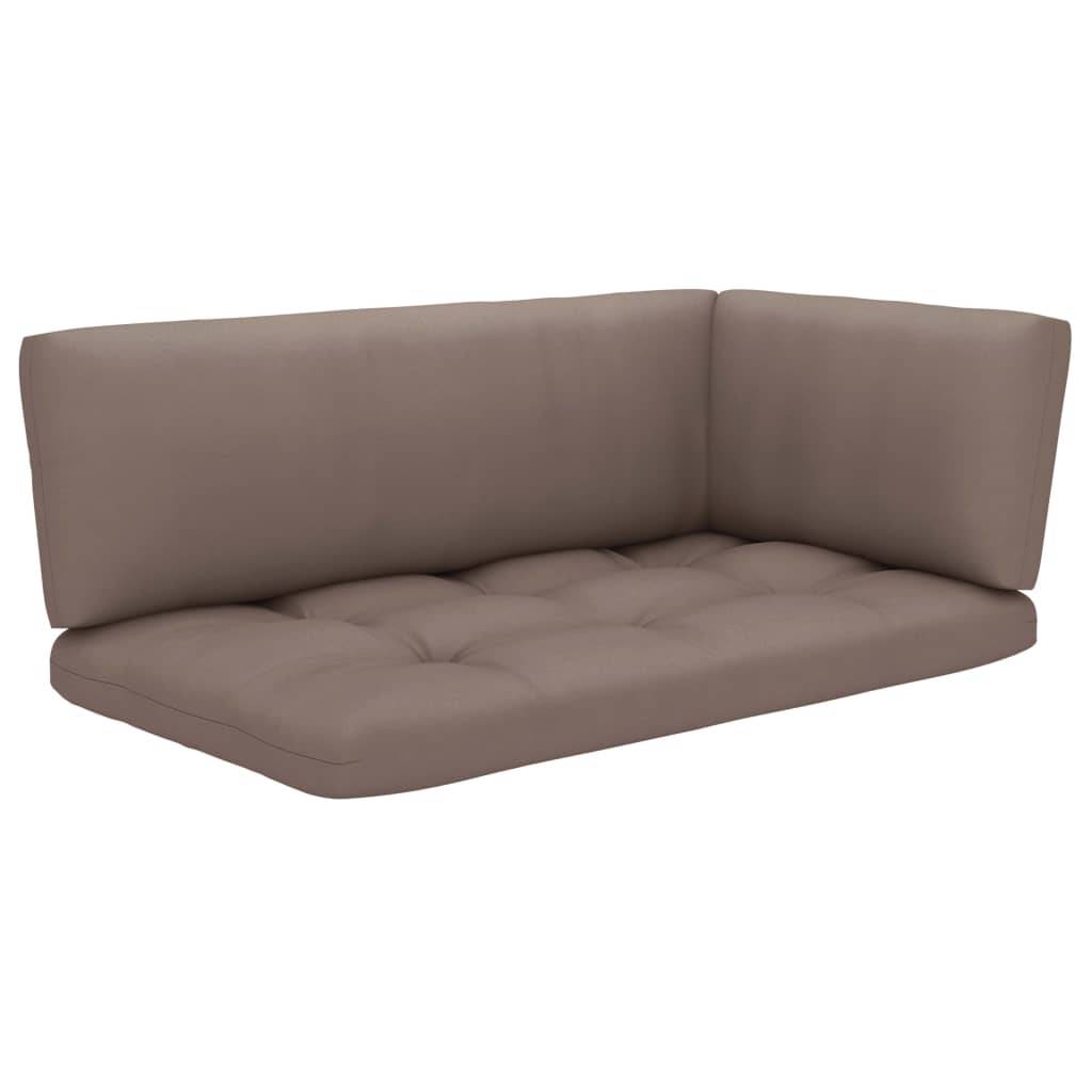 vidaXL 2-Sitzer-Palettensofa mit Kissen Grau Imprägniertes Kiefernholz
