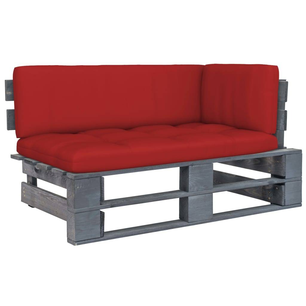 vidaXL Outdoor-Ecksofa Paletten Kiefernholz Imprägniert Grau