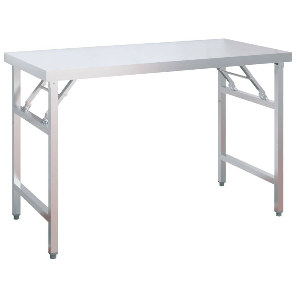 vidaXL Küchen-Arbeitstisch mit Aufsatzboard 120x60x115 cm Edelstahl