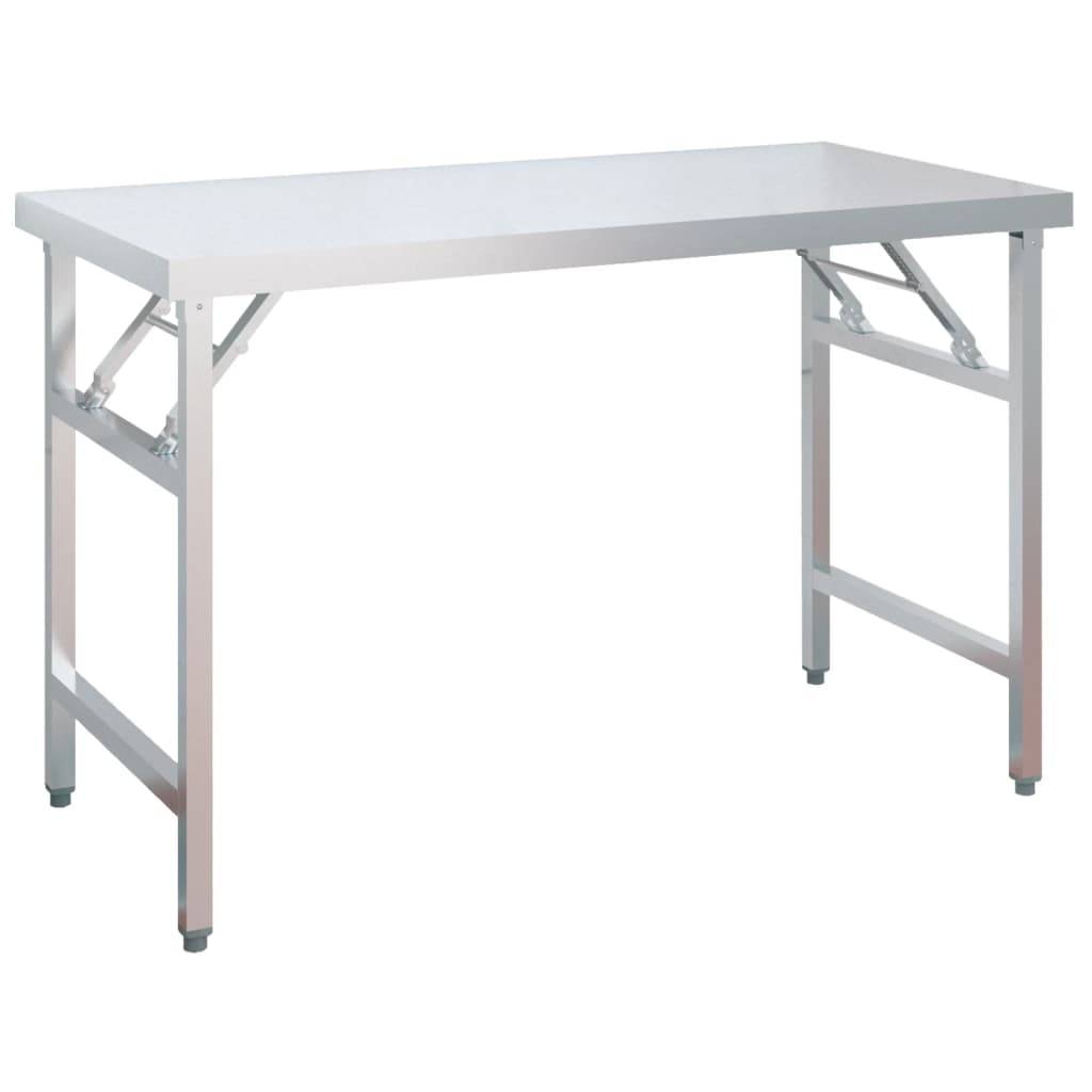 vidaXL Küchen-Arbeitstisch mit Aufsatzboard 120x60x145 cm Edelstahl