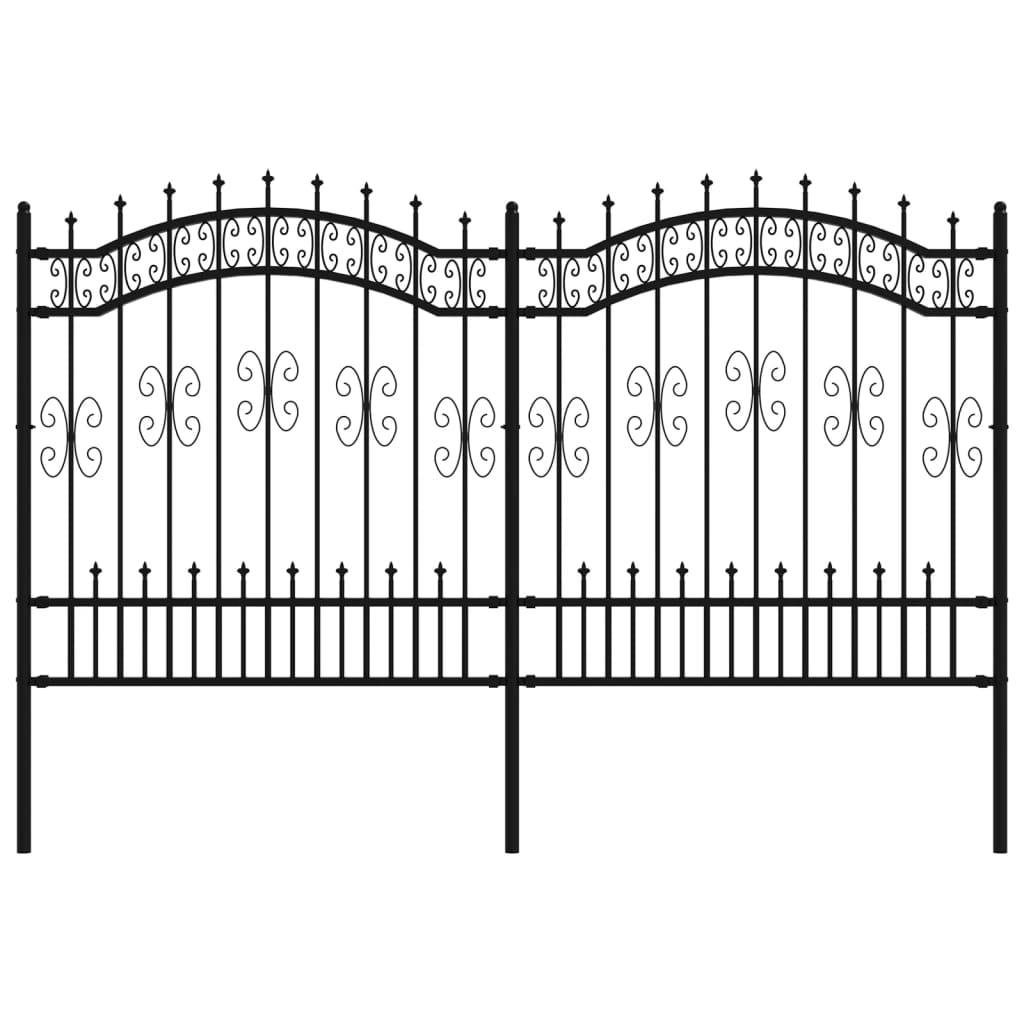 vidaXL Gartenzaun mit Speerspitzen Schwarz 165 cm Stahl