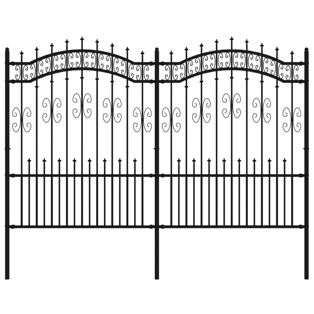 vidaXL Gartenzaun mit Speerspitzen Schwarz 190 cm Stahl