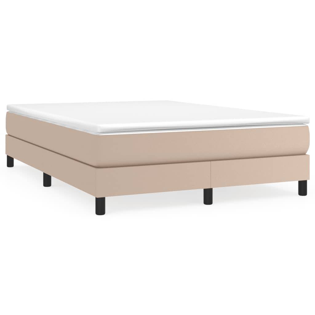 vidaXL Bettgestell Cappuccino-Braun 140x200 cm Kunstleder