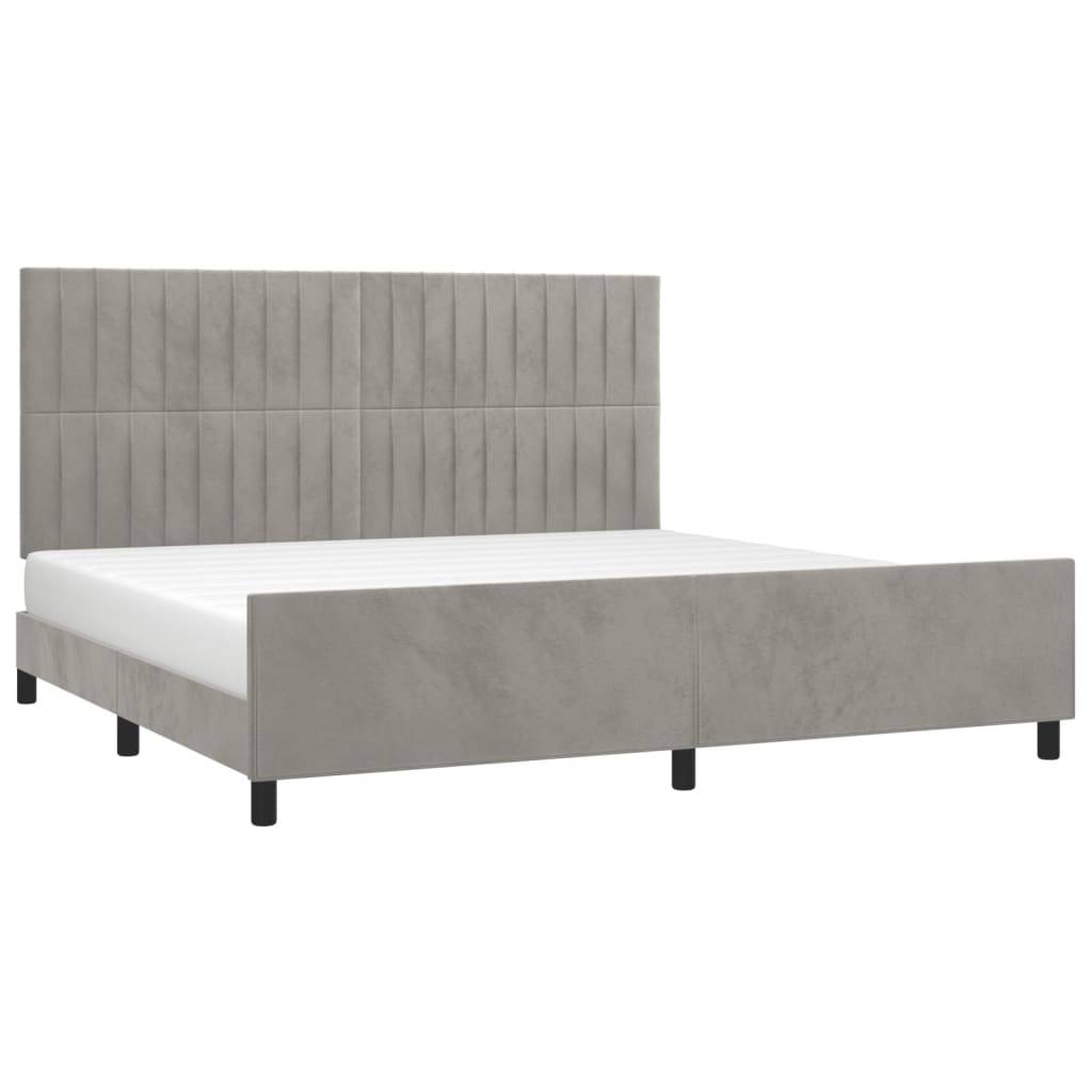 vidaXL Bettgestell ohne Matratze Hellgrau 200x200 cm Samt