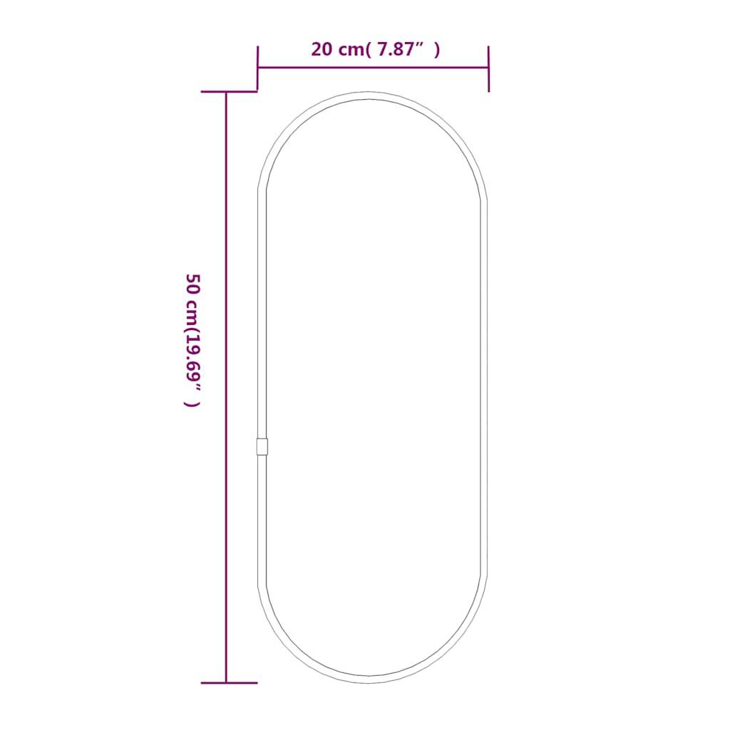vidaXL Wandspiegel Schwarz 50x20 cm Oval