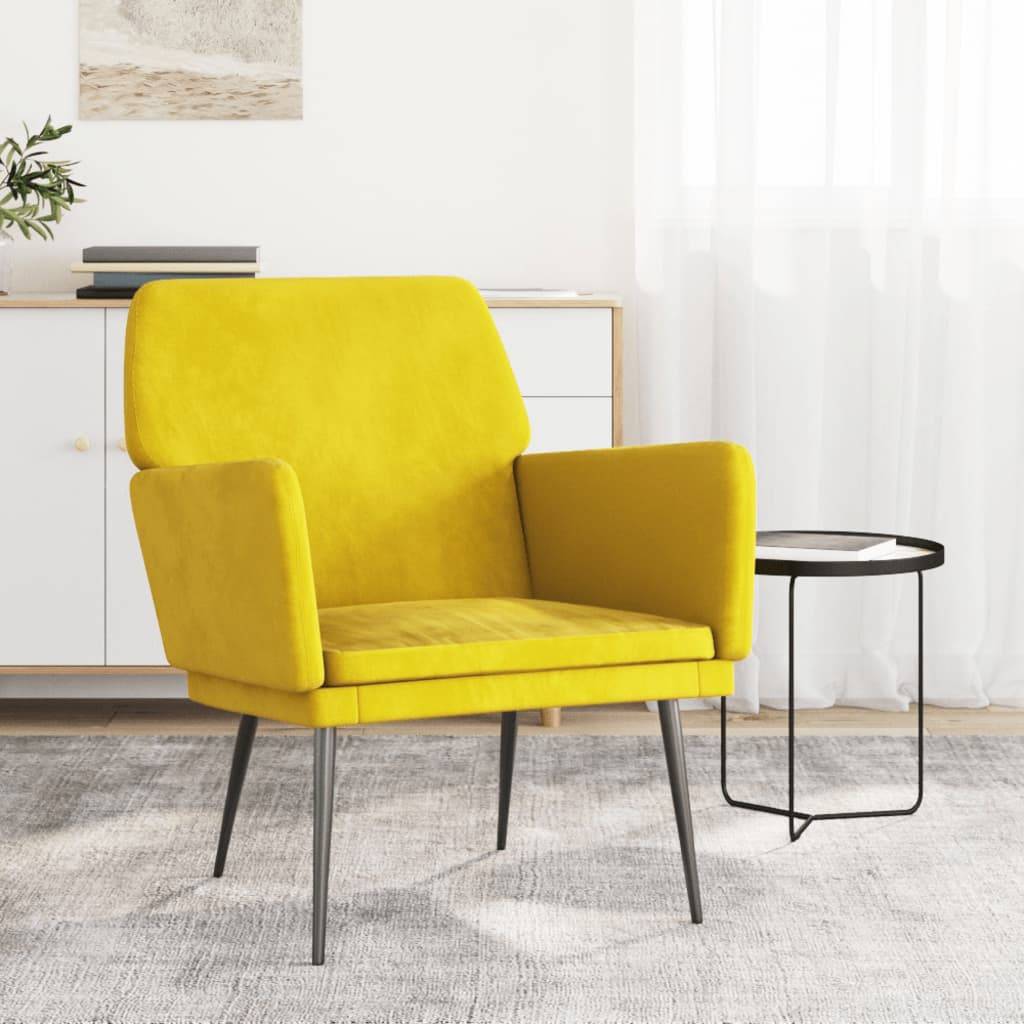 vidaXL Sessel Gelb 62x79x79 cm Samt