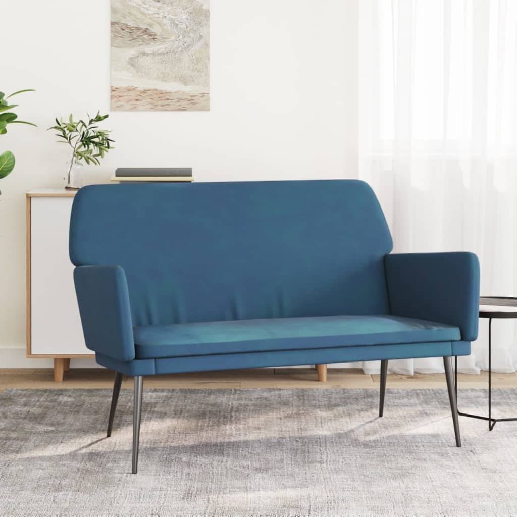 vidaXL Sitzbank Blau 108x79x79 cm Samt