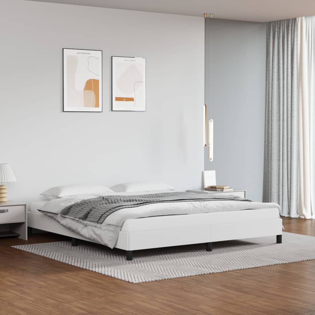 vidaXL Bettgestell Weiß 160x200 cm Kunstleder