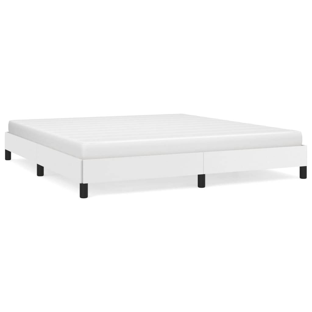 vidaXL Bettgestell Weiß 160x200 cm Kunstleder