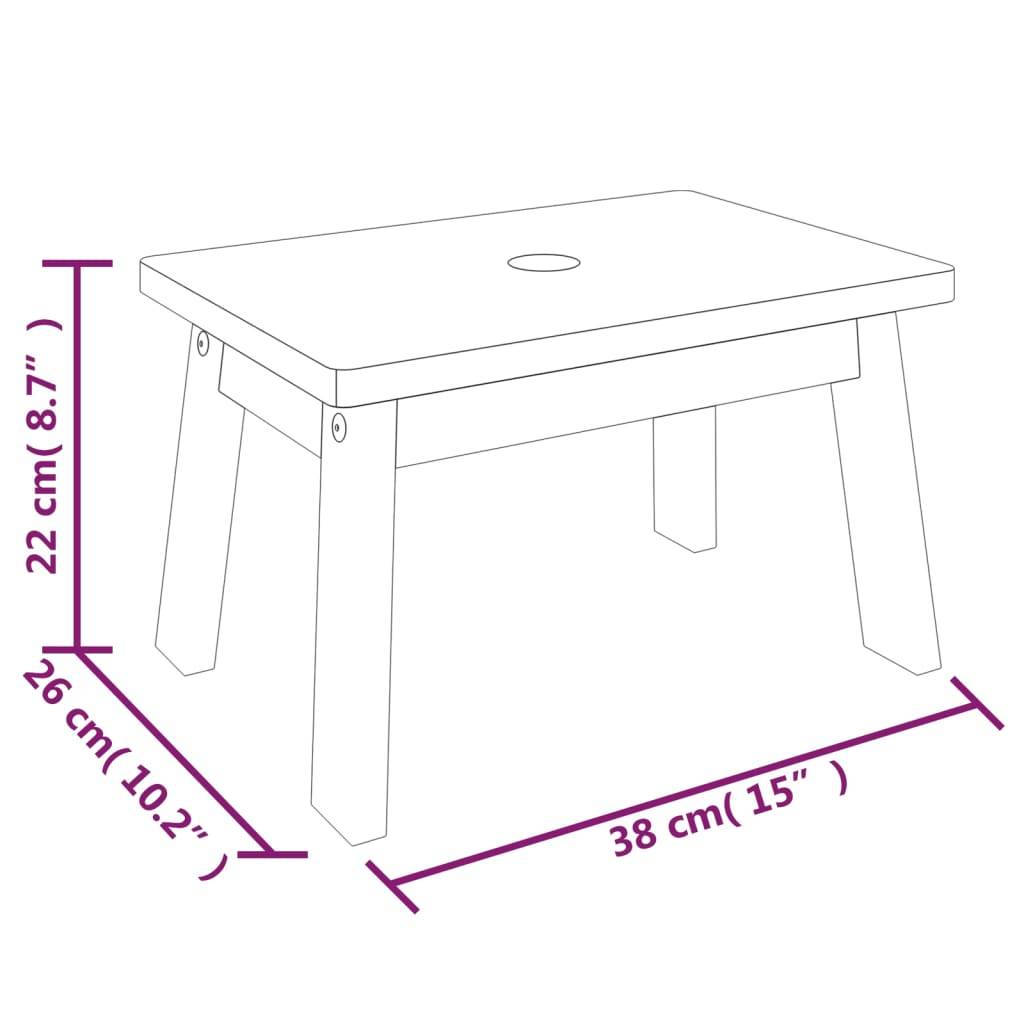 vidaXL Tritthocker 38x26x22 cm Massivholz Akazie