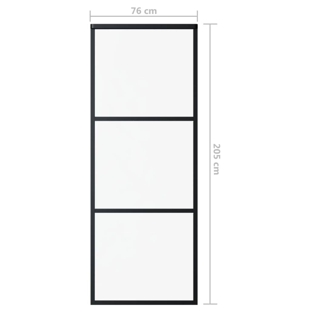 vidaXL Schiebetür mit Beschlag ESG-Glas & Aluminium 76x205 cm