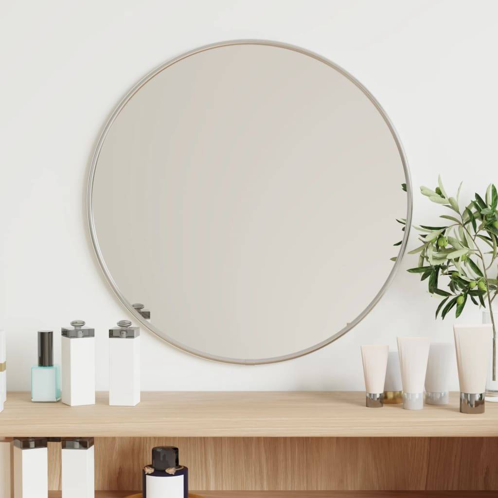 vidaXL Wandspiegel Silbern Ø 40 cm Rund