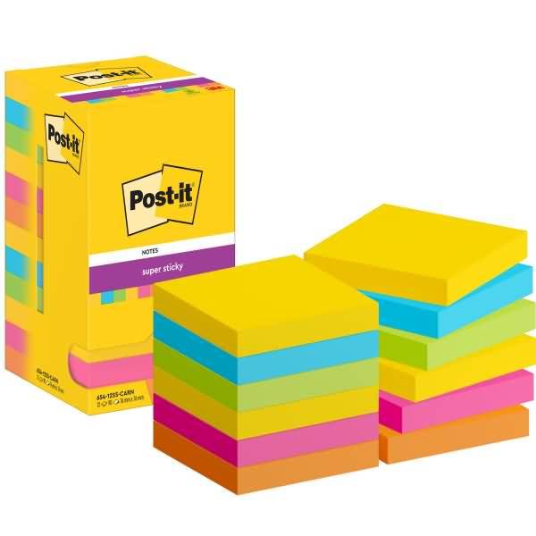 Haftnotiz Super Sticky 654-12 SS-CARN 76x76mm 90 Blatt 12 Stück