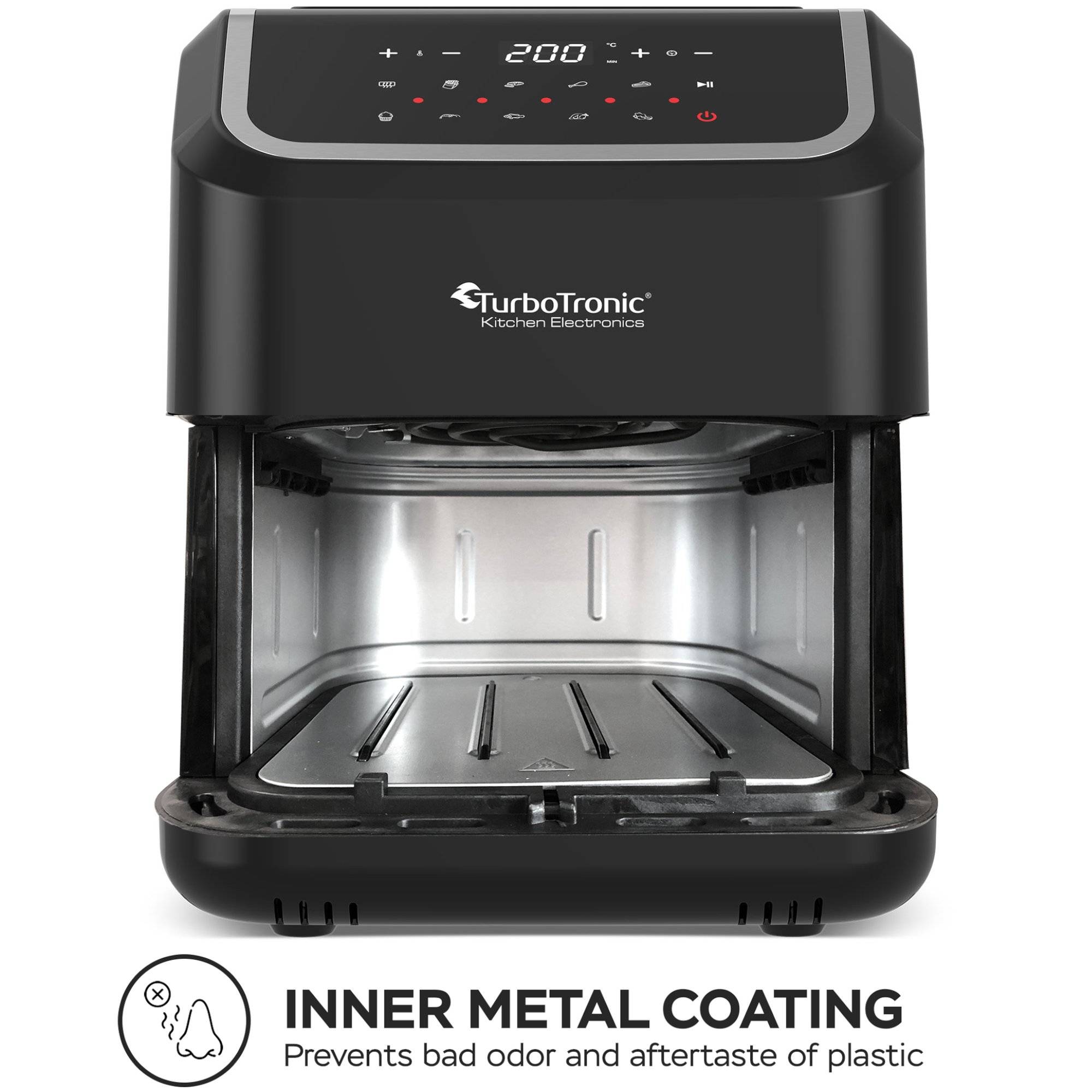 Heissluftfritteuse XL, 5 Liter - AF12 - digitale XL Heißluftfritteuse, 10 Programme, Airfryer, Fritteuse ohne Fett / Öl, 100°C - 200°C Airfryer Lu