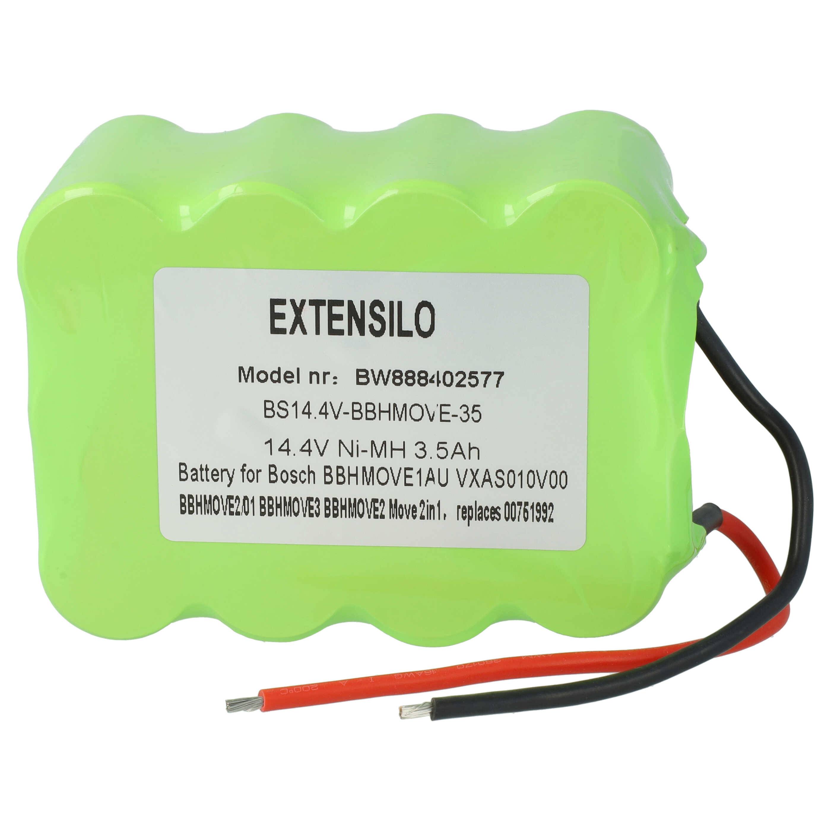 EXTENSILO Akku kompatibel mit Shark Sweeper SV70, SV726N (14.4V), SV726N, SV719 Staubsauger (3500 mAh, 14,4 V, NiMH)