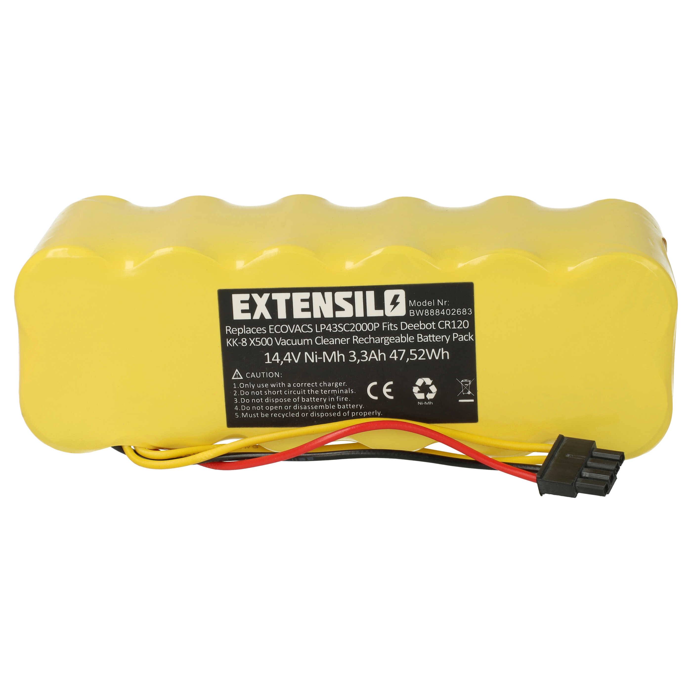 EXTENSILO Akku kompatibel mit Ariete Bricola 2717, 2713 Staubsauger (3300 mAh, 14,4 V, NiMH)
