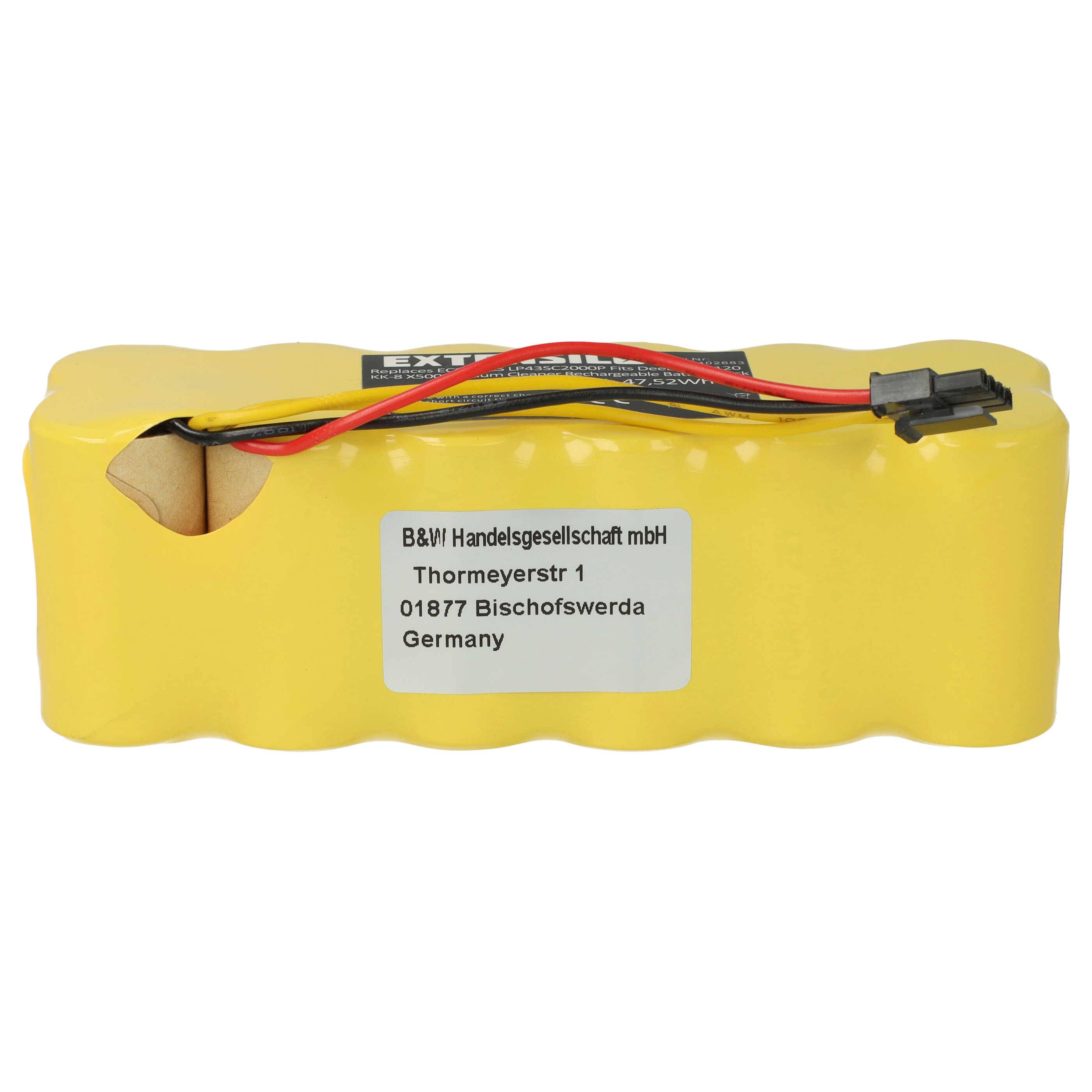 EXTENSILO Akku kompatibel mit Sichler PCR-2000, NC-5725-919, PCR-3550UV Staubsauger (3300 mAh, 14,4 V, NiMH)