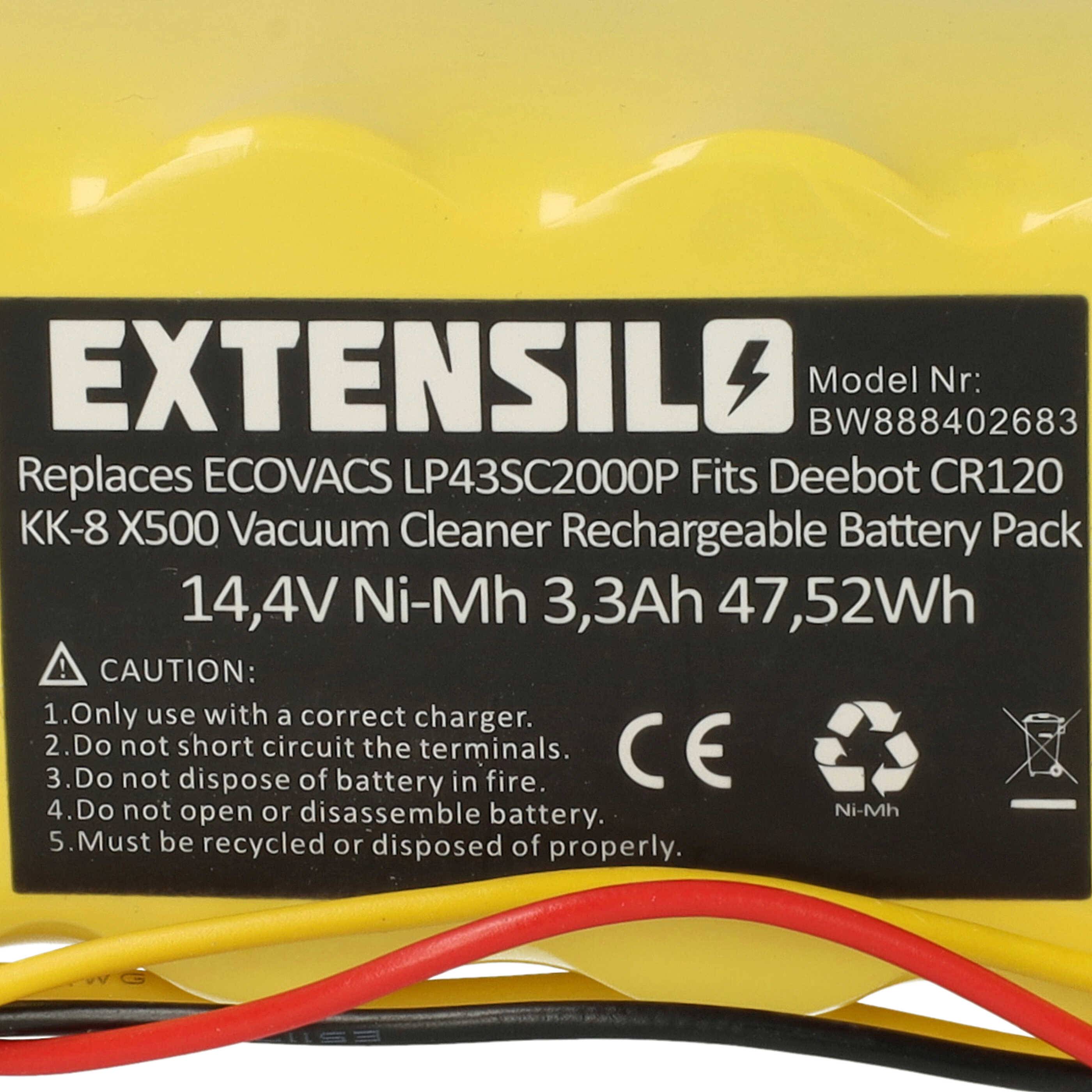 EXTENSILO 1x Akku kompatibel mit Haier SWR-T321, SWR-T322, SWR-T325, SWR-T320 Staubsauger (3300 mAh, 14,4 V, NiMH)