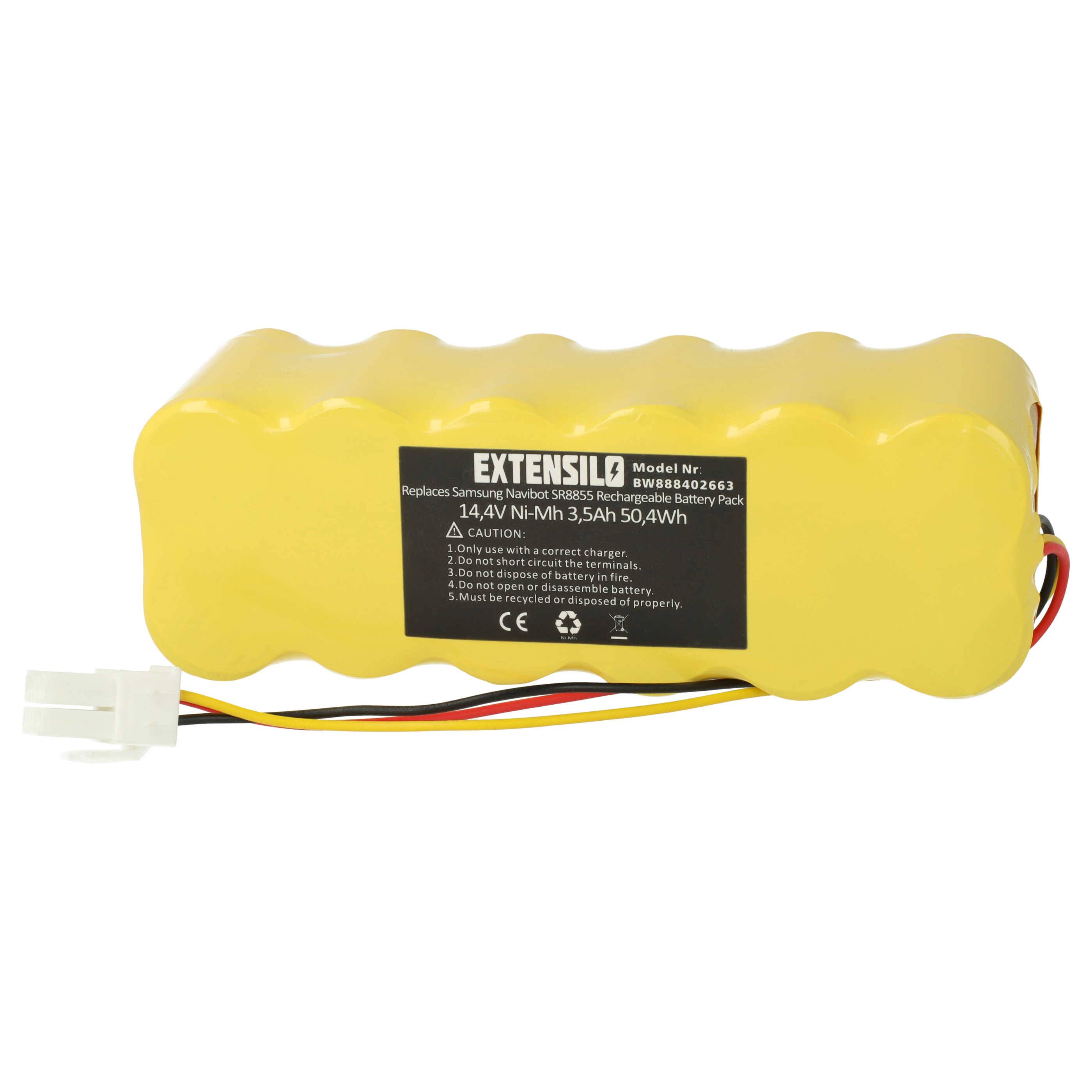 EXTENSILO Akku kompatibel mit Samsung Navibot VC-RE70V, VC-RL84VC, VC-RL84VR, VC-RE72V, VC-RL84V Staubsauger (3500 mAh, 14,4 V, NiMH)