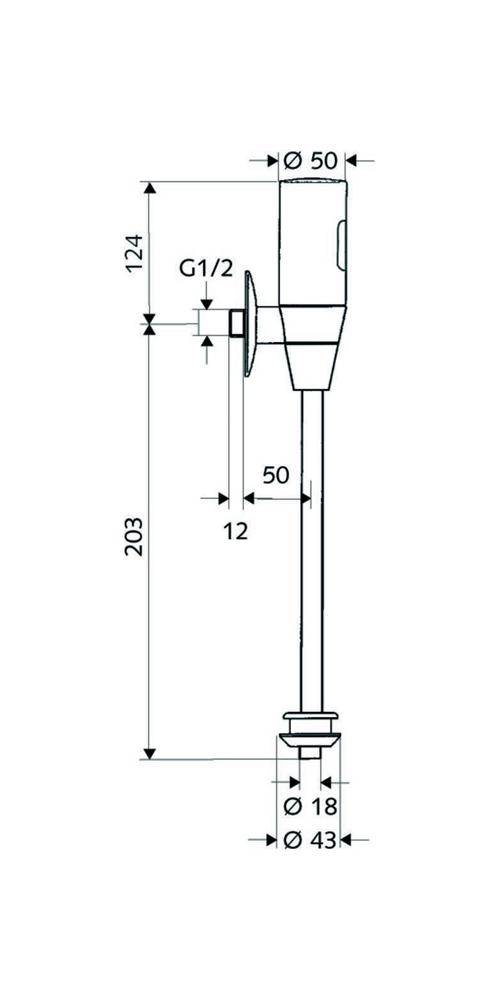 SCHELL Infrarot-Urinalspülarmatur 9 V Batteriebetrieb, chrom 1/2Zoll