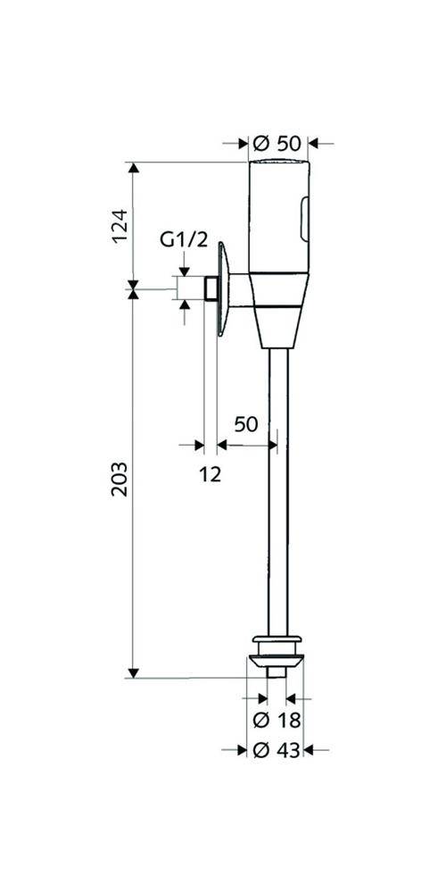 SCHELL Infrarot-Urinalspülarmatur 9 V Batteriebetrieb, chrom 1/2Zoll