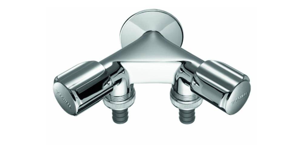 SCHELL NA-Doppelventil COMFORT chrom, 2x Schlauchanschlüsse 1/2Zoll AG