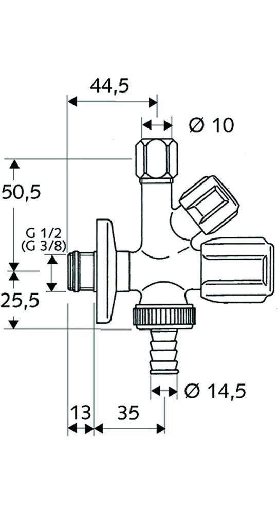 SCHELL Kombinations-Eckventil COMFORT chrom, ohne ASAG 3/8Zoll