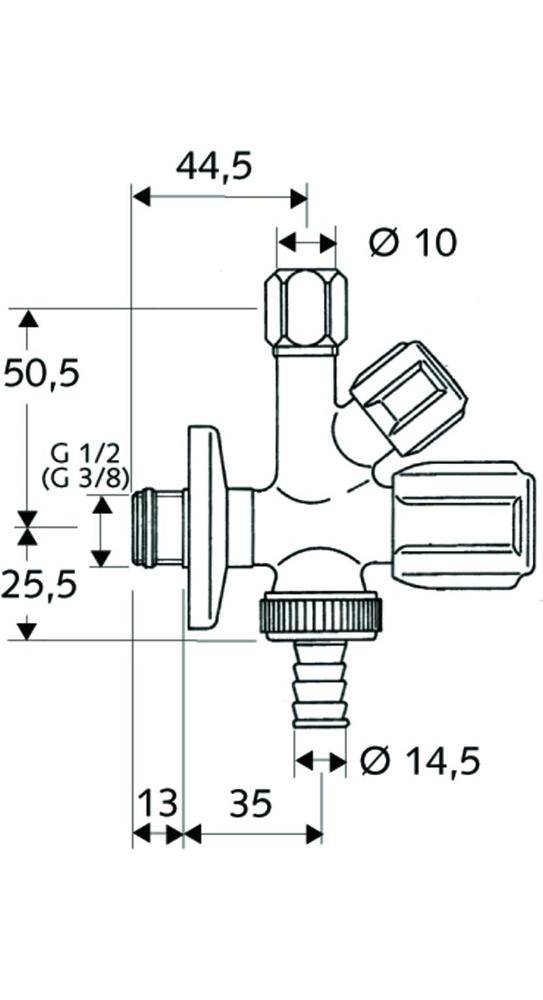 SCHELL Kombinations-Eckventil COMFORT chrom, ohne ASAG 3/8Zoll