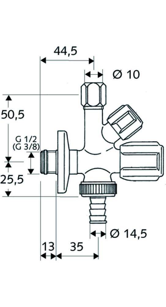 SCHELL Kombinations-Eckventil COMFORT chrom, ohne ASAG 3/8Zoll