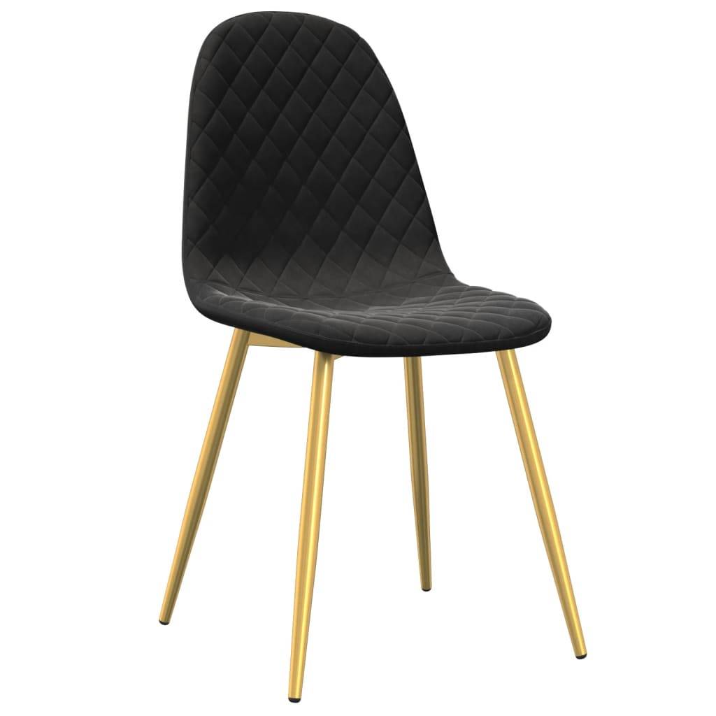 vidaXL Esszimmerstühle 6 Stk. Schwarz Samt