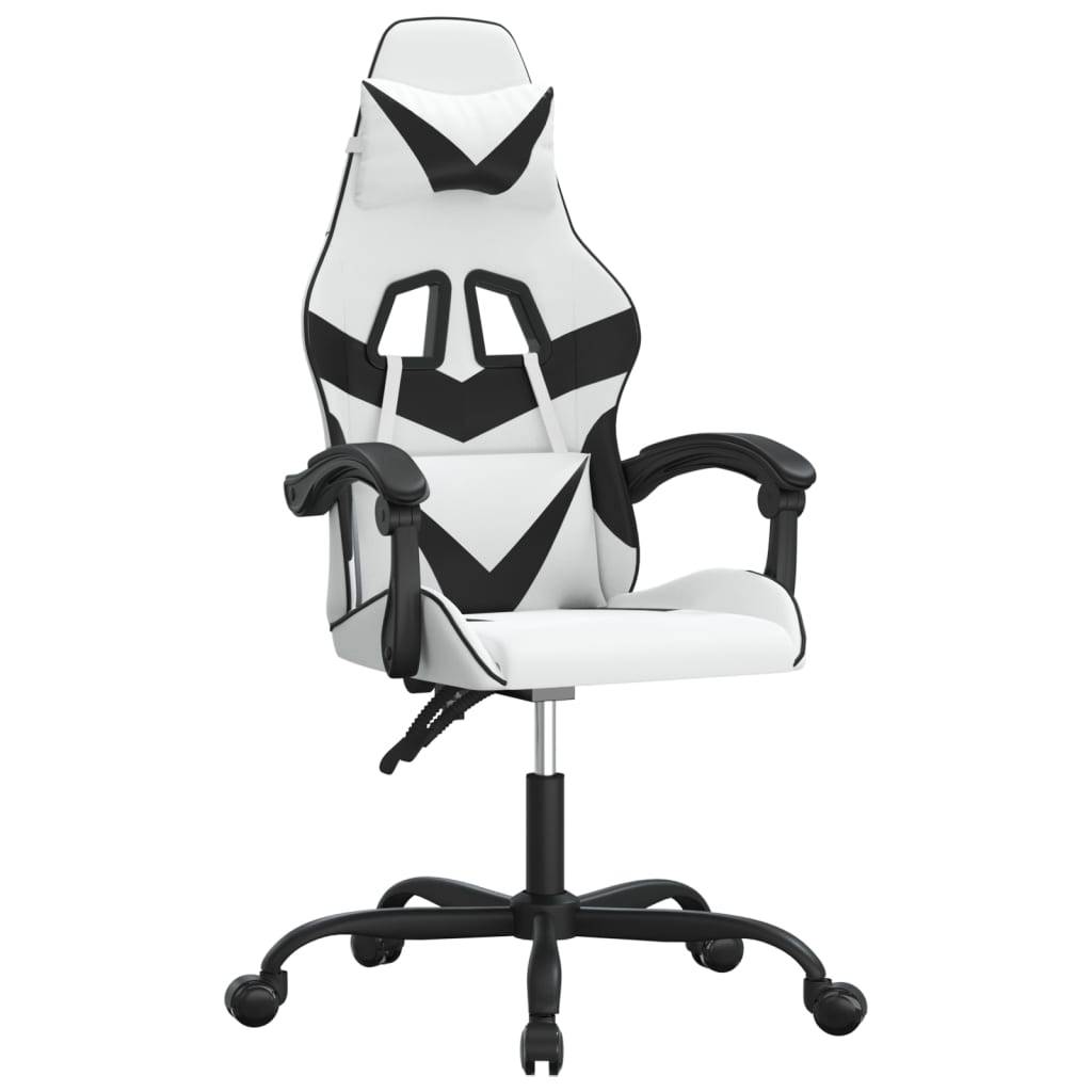 vidaXL Gaming-Stuhl Weiß und Schwarz Kunstleder
