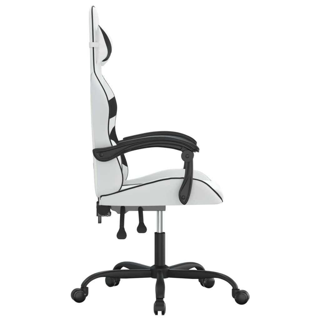 vidaXL Gaming-Stuhl Weiß und Schwarz Kunstleder