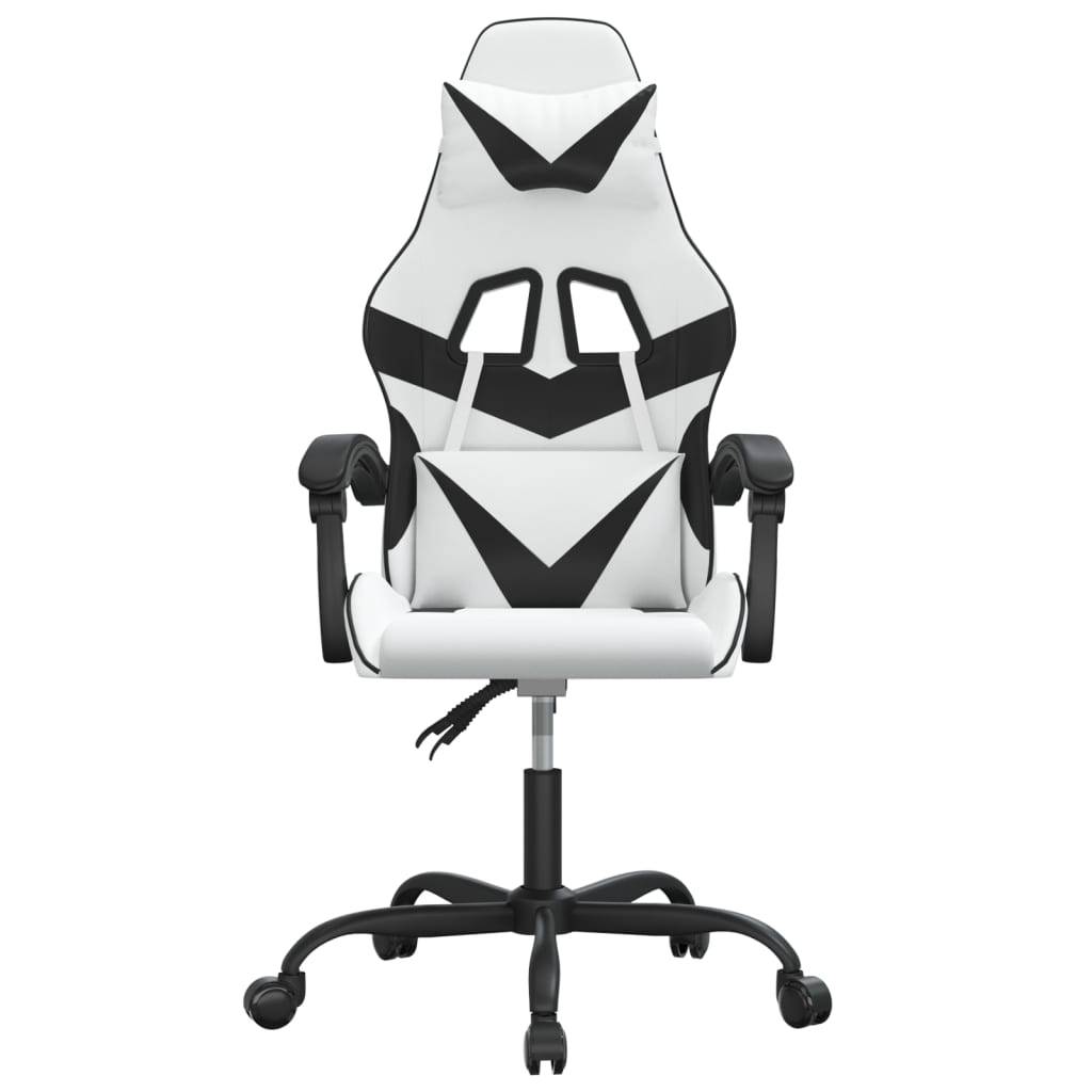 vidaXL Gaming-Stuhl Weiß und Schwarz Kunstleder