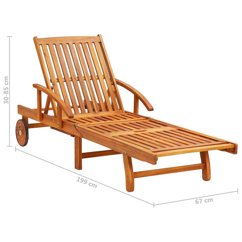 vidaXL Sonnenliegen 2 Stk. mit Auflagen Massivholz Akazie