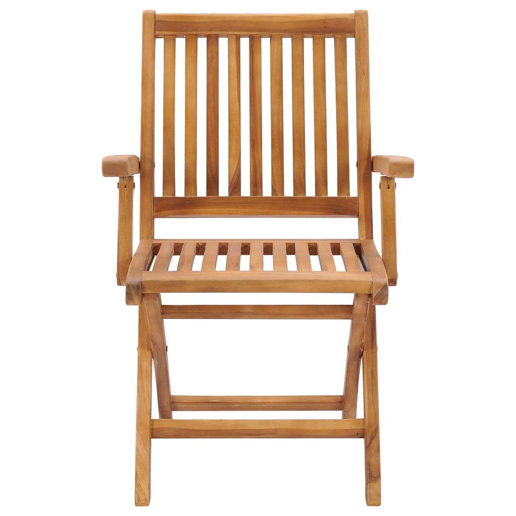 vidaXL Gartenstühle 2 Stk. mit Roten Kissen Massivholz Teak