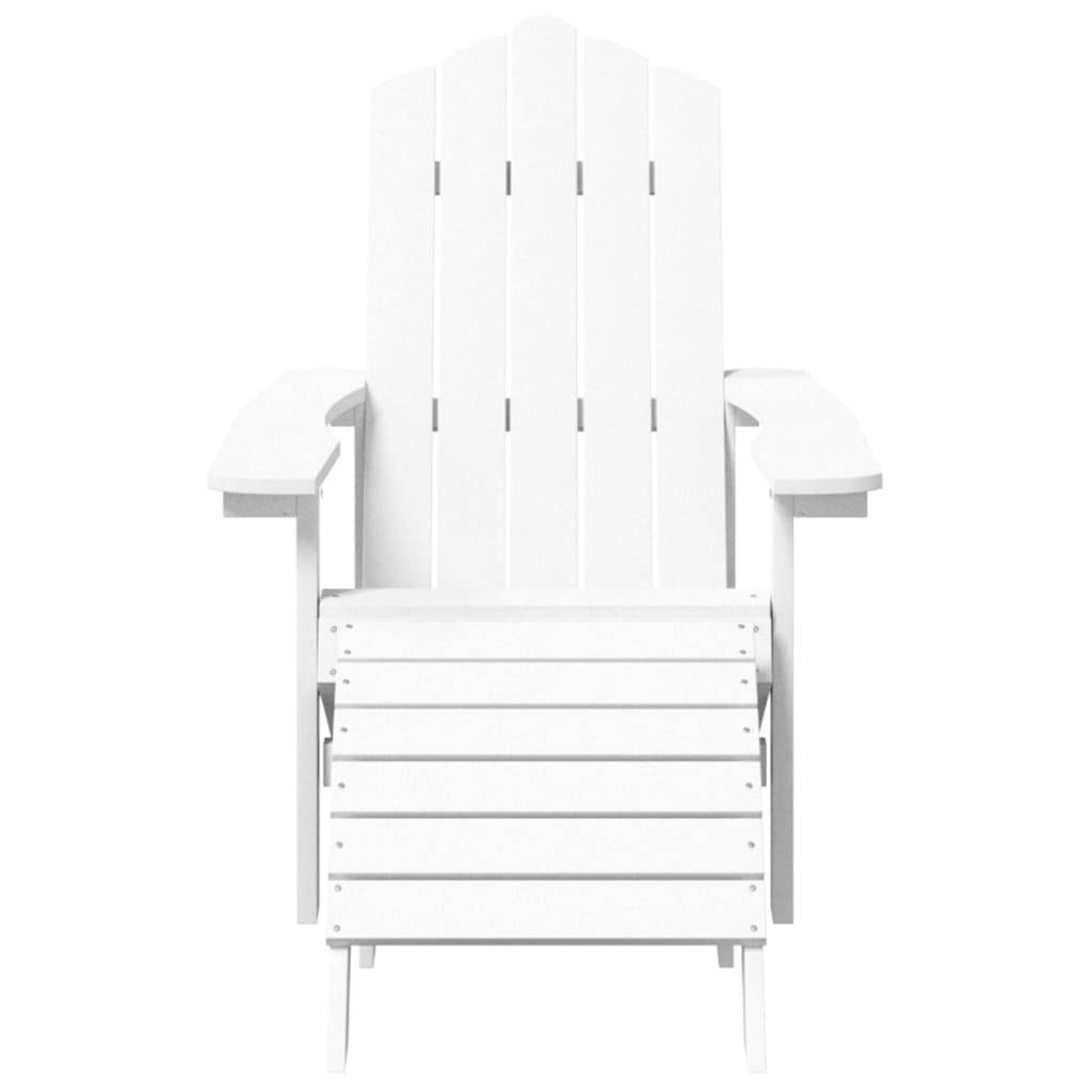 vidaXL Adirondack-Gartenstühle 2 Stk. mit Hockern HDPE Weiß