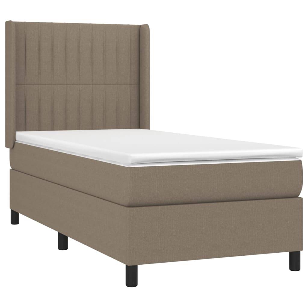 vidaXL Boxspringbett mit Matratze &amp; LED Taupe 80x200 cm Stoff