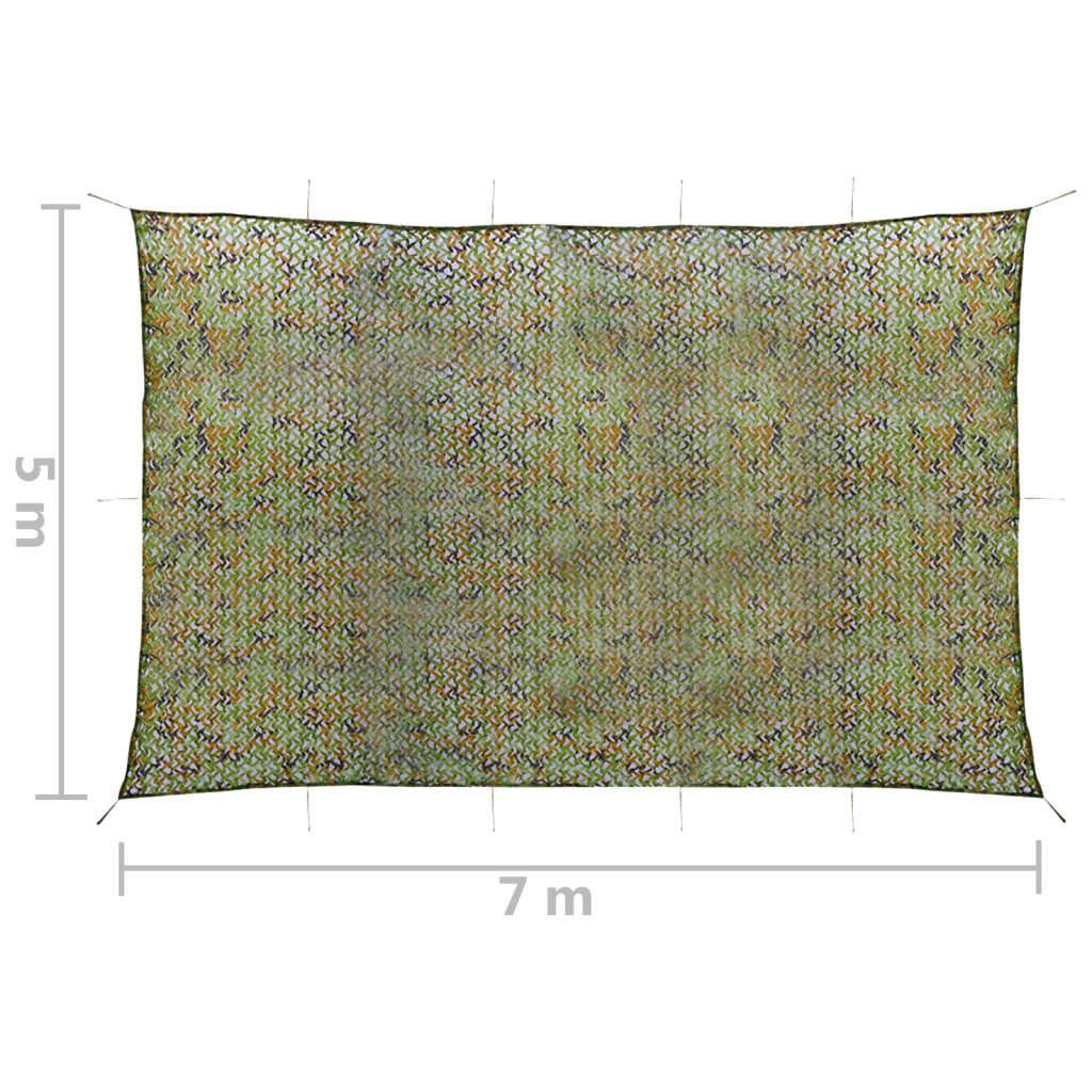 vidaXL Tarnnetz mit Aufbewahrungstasche 5x7 m Grün