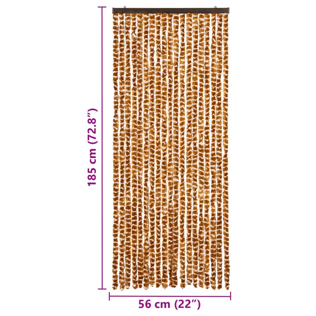 vidaXL Insektenschutz-Vorhang Ocker und Weiß 56x185 cm Chenille