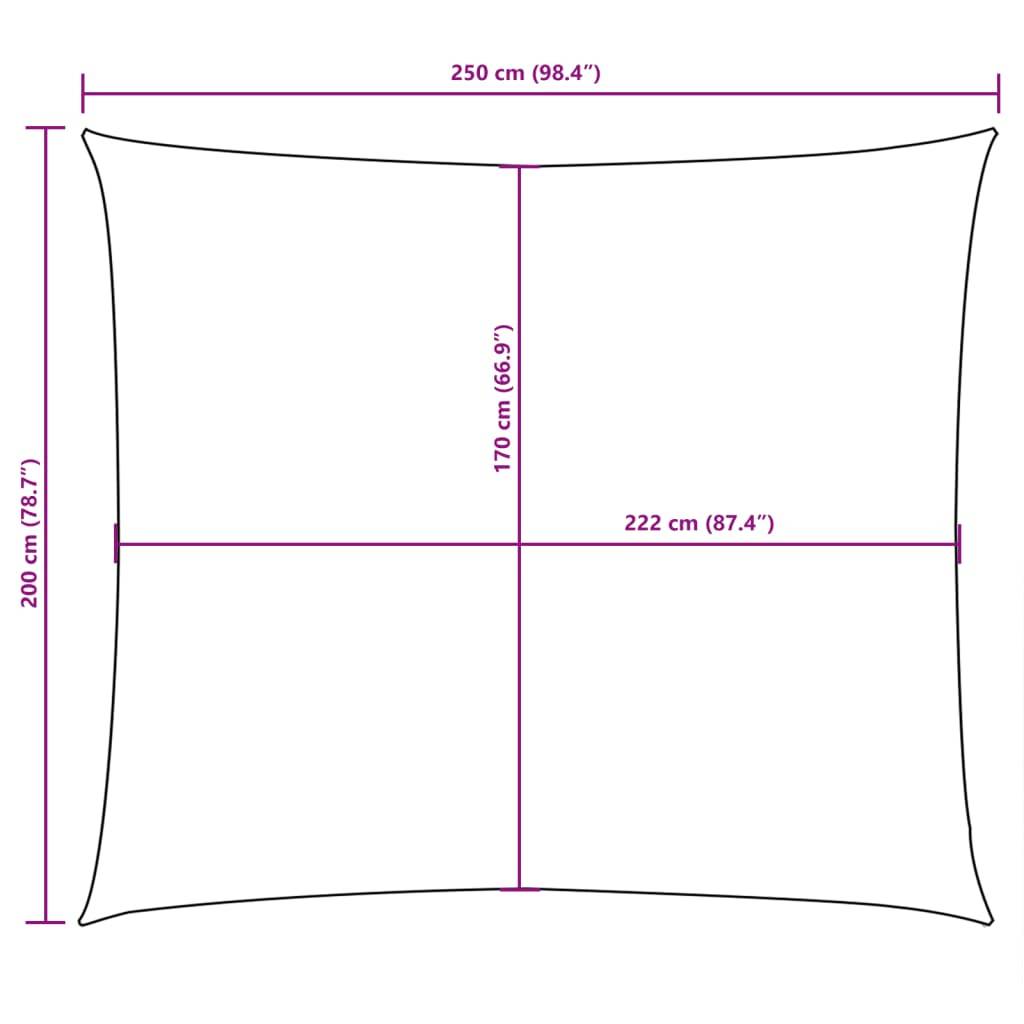 vidaXL Sonnensegel Oxford-Gewebe Rechteckig 2x2,5 m Beige
