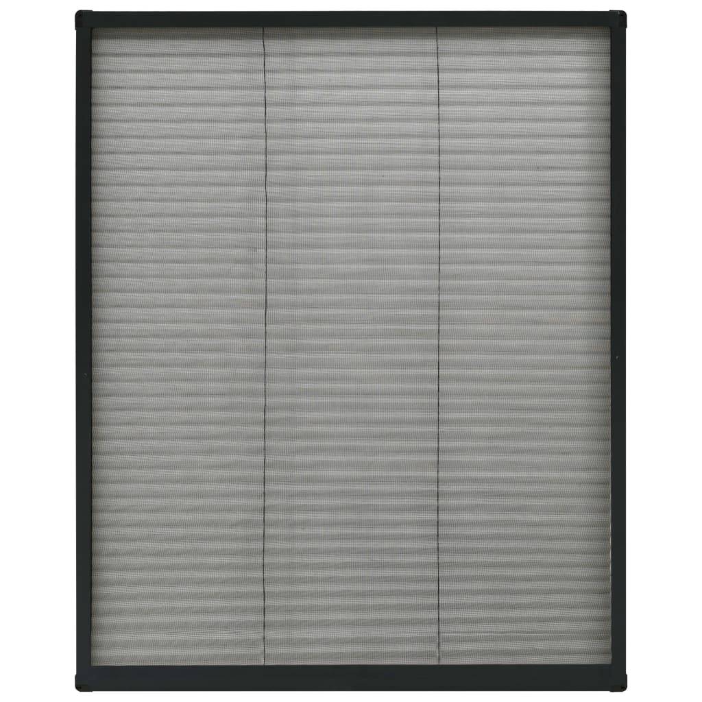 vidaXL Insektenschutz-Plissee für Fenster Aluminium Anthrazit 80x100cm