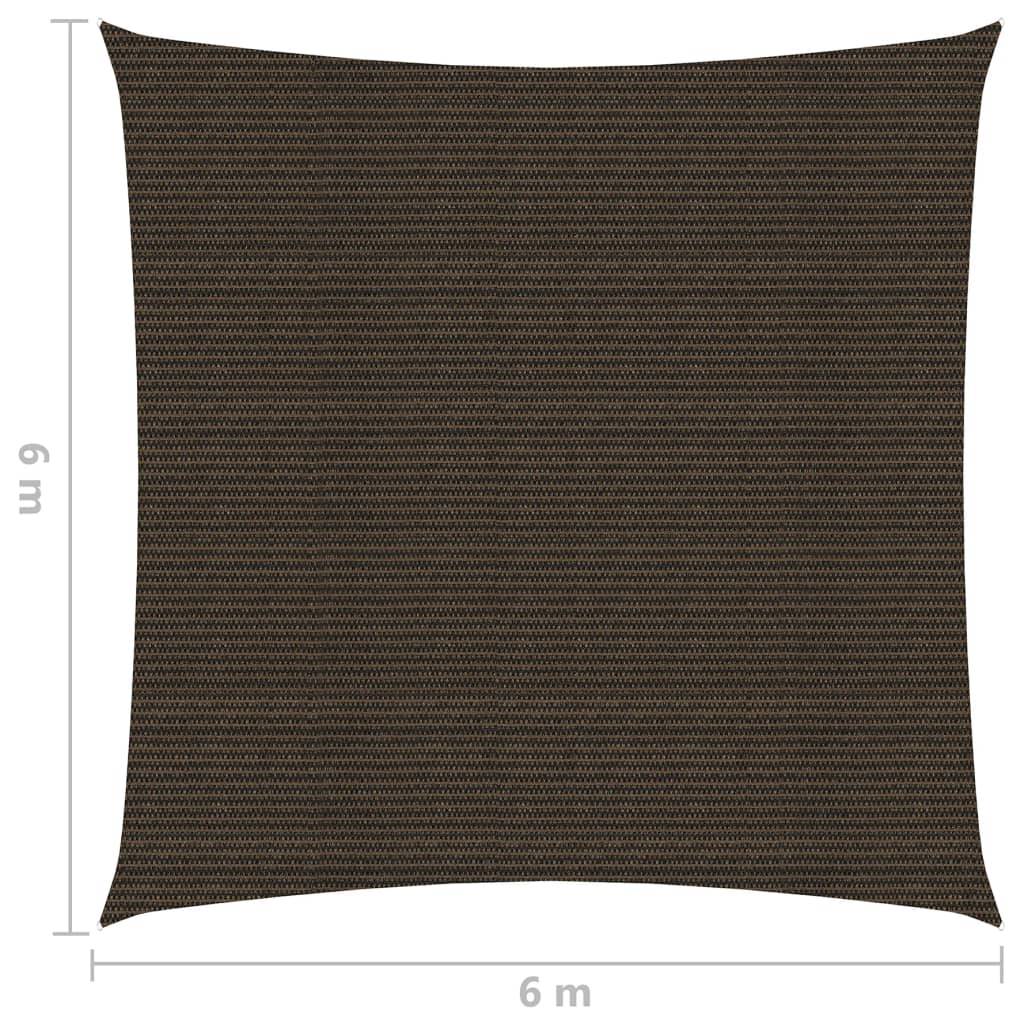 vidaXL Sonnensegel 160 g/m² Braun 6x6 m HDPE