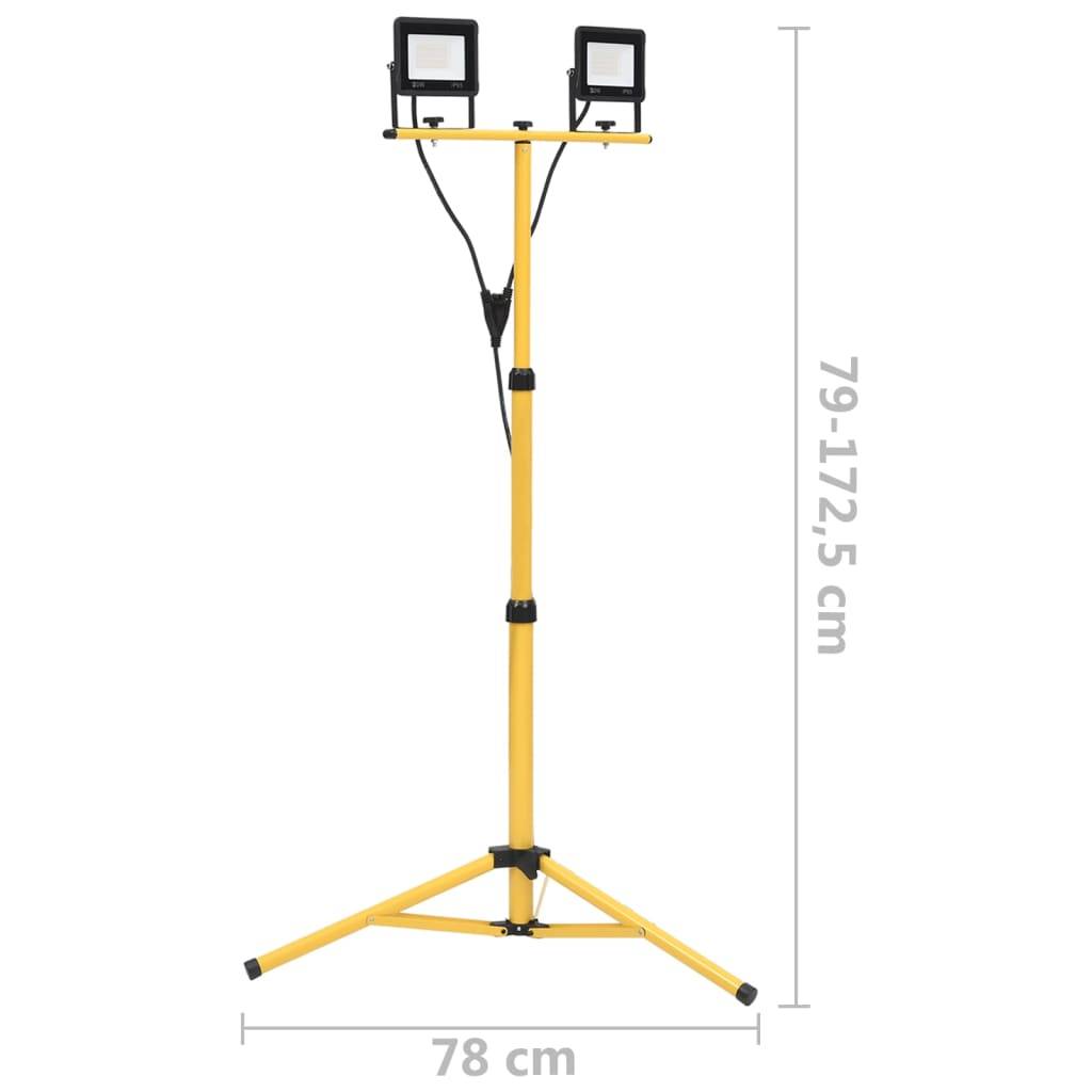 vidaXL LED-Fluter mit Stativ 2x50 W Warmweiß
